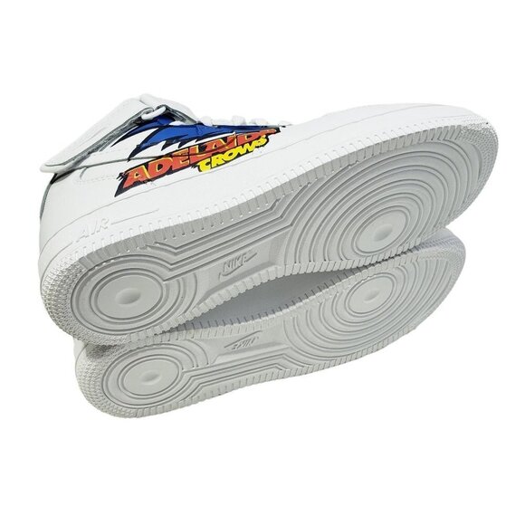 Nike Air Force One Shoes Mid White '07 Custom Adelaide Crows Australian Size 11 - Picture 9 of 12